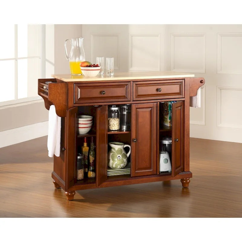Crosley Cambridge Natural Wood Top Kitchen Island