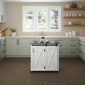 SEI Furniture Lankershim Modern Farmhouse White Wood Kitchen Cart