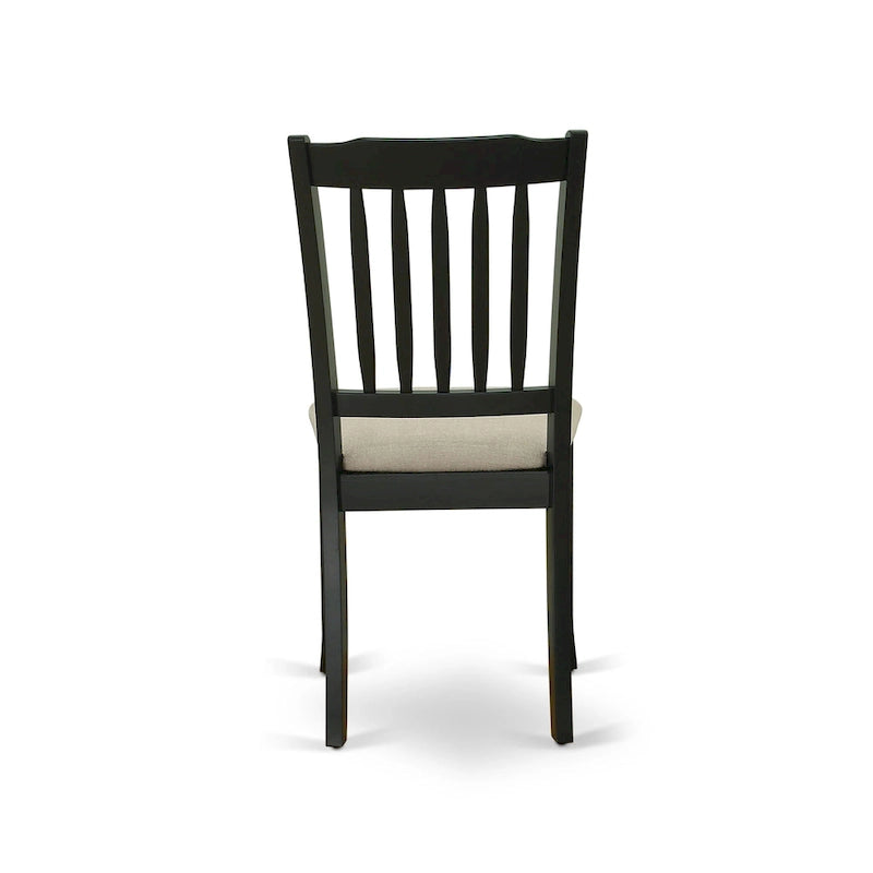 East West Furniture Dinette Set- A Round Kitchen Table and Linen Fabric Parson Chairs, (Pieces & Finish Options)