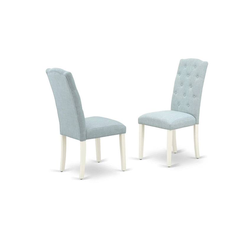 East West Furniture Dinette Set- A Round Kitchen Table and Linen Fabric Parson Chairs, (Pieces & Finish Options)