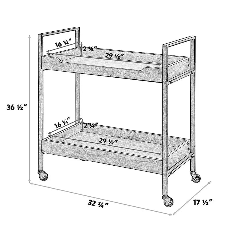 Maypex 36.6 Height Bar Cart