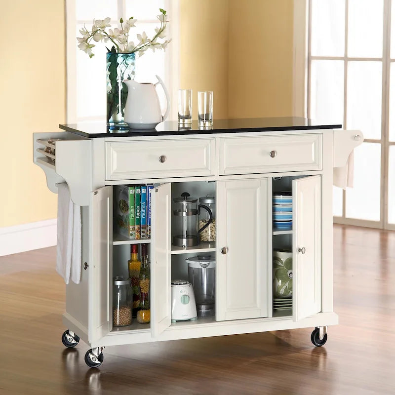 Crosley Full Size Granite Top Kitchen Cart - 18d x 51.5w x 36h