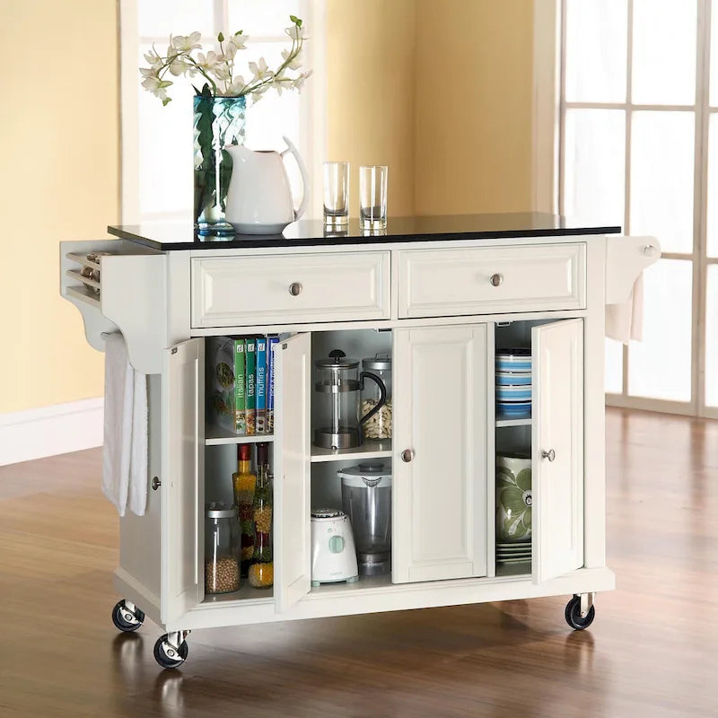 Crosley Full Size Granite Top Kitchen Cart - 18d x 51.5w x 36h