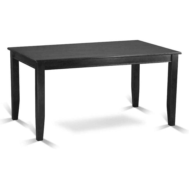 East West Furniture DUGR6-BLK-W 6 Piece Dining Table Set- a Rectangle Kitchen Table and 4 Dining Room Chairs with a Bench, Black