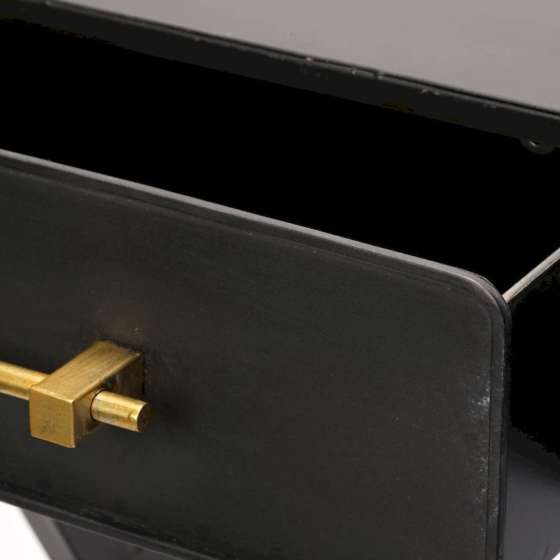 Vince Black Metal with Gold Accents 3 Drawer Office Desk