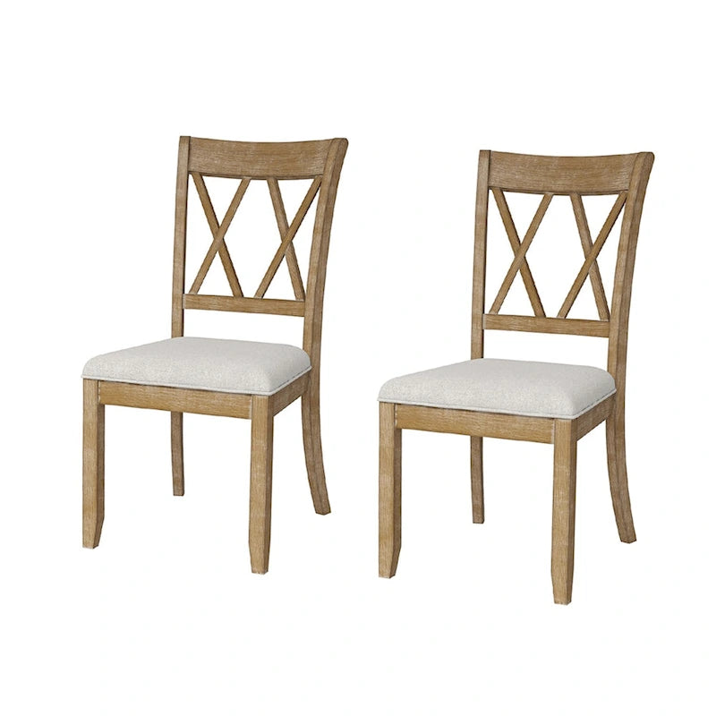 Alma Farmhouse Natural Solid Wood Dining Chair (Set of 2) by HULALA HOME