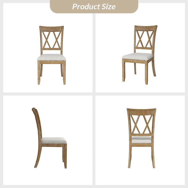 Alma Farmhouse Natural Solid Wood Dining Chair (Set of 2) by HULALA HOME