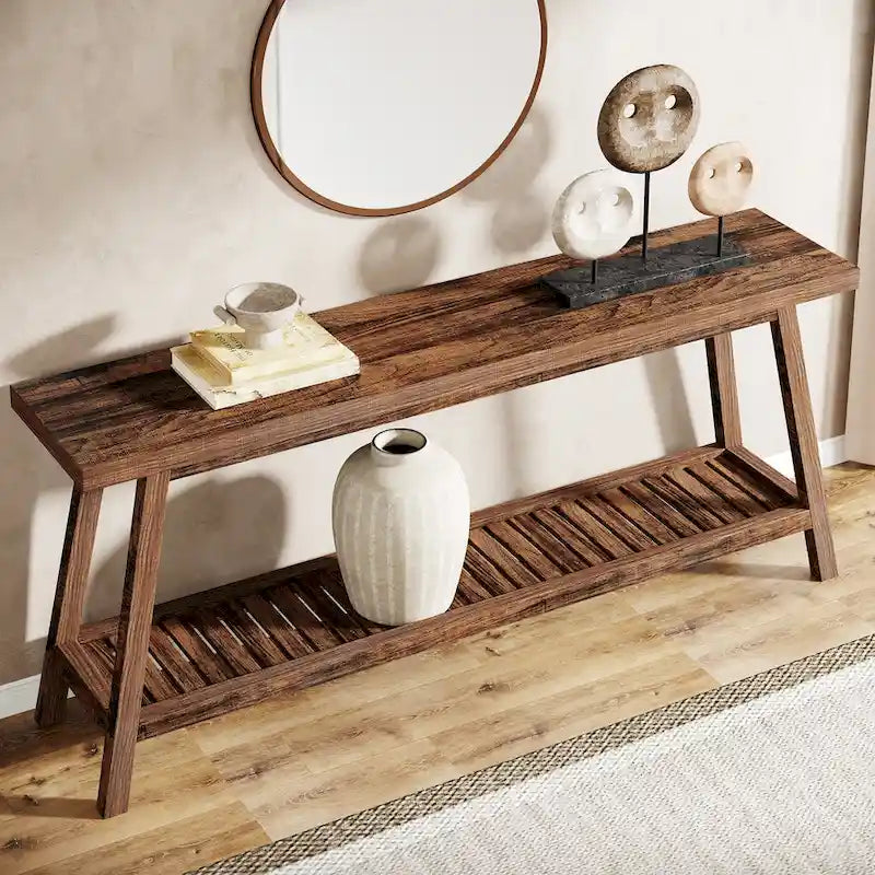 Farmhouse Console Entryway Table, 70.9 Inches Extra Long