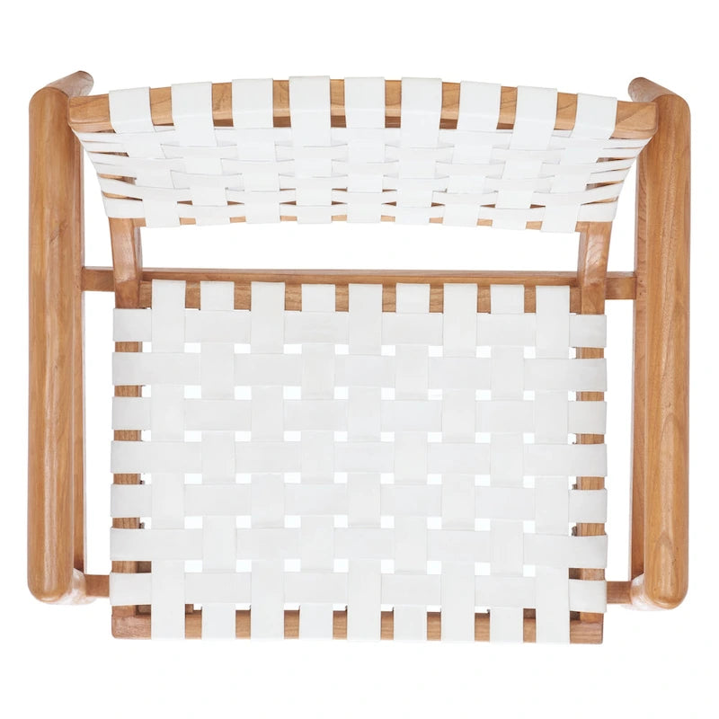 SAFAVIEH Vena Leather Woven Accent Chair - 30 W x 28 D x 28 H - 30Wx28Dx28H