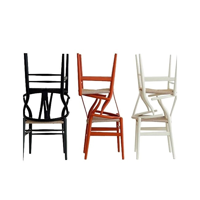 Set of 2 Modern Wood Dining Chair With Y Back Arm Armchair Hemp Seat For Home Restaurant Office