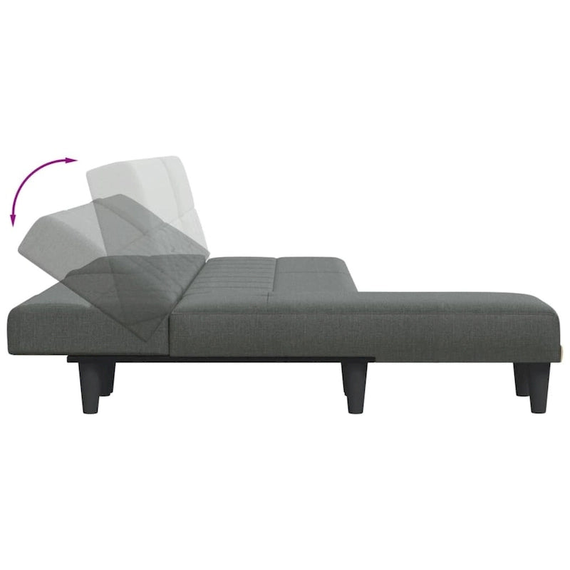 vidaXL L-shaped Sofa Bed Dark Gray 100.4x55.1x27.6 Fabric - 100.4 x 55.1 x 27.6