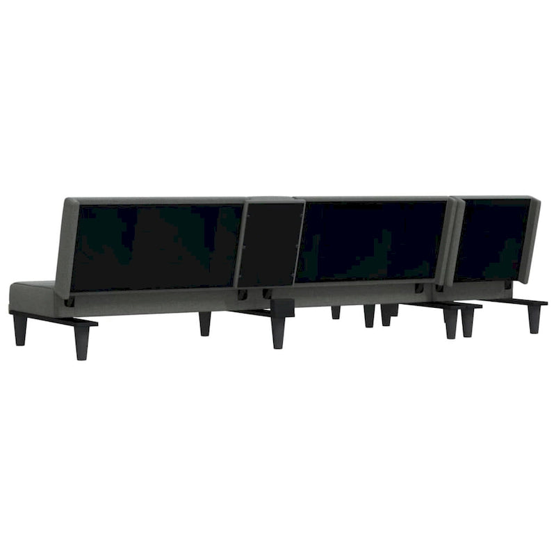 vidaXL L-shaped Sofa Bed Dark Gray 100.4x55.1x27.6 Fabric - 100.4 x 55.1 x 27.6