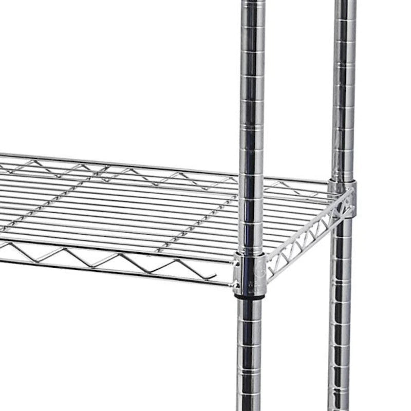 5-Tier Steel Wire Shelving with Wheels - (59.06 x 17.72 x 70.87)