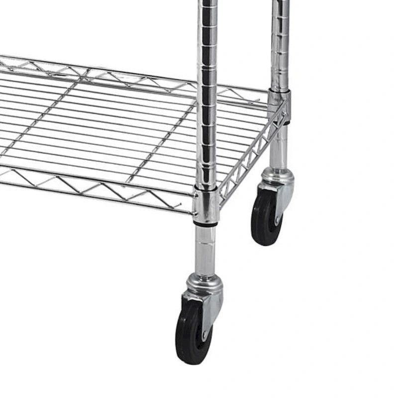 5-Tier Steel Wire Shelving with Wheels - (59.06 x 17.72 x 70.87)
