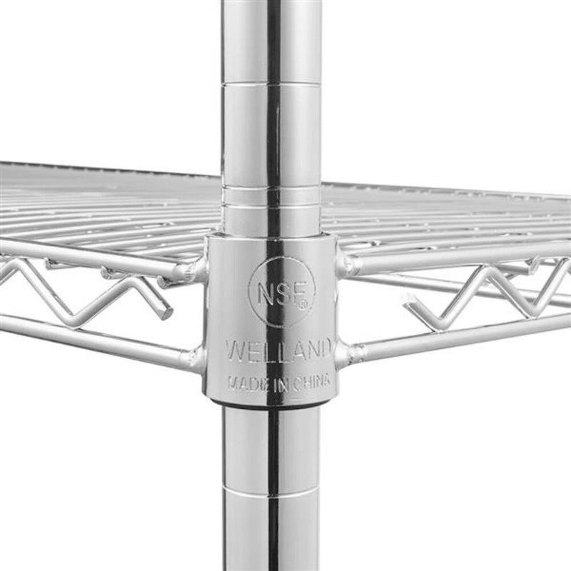 5-Tier Steel Wire Shelving with Wheels - (59.06 x 17.72 x 70.87)