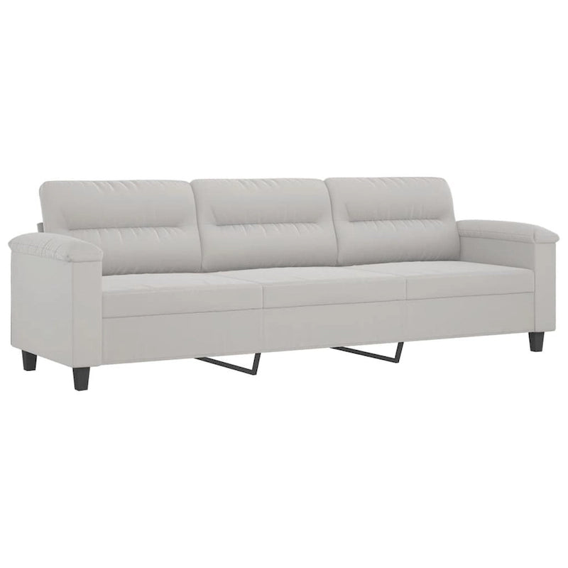 vidaXL Couch Modern Accent Upholstered Chair with Footstool Microfiber Fabric