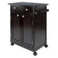 Savannah Utility Kitchen Cart, Espresso - 26.89 x 17.72 x 34.02 inches