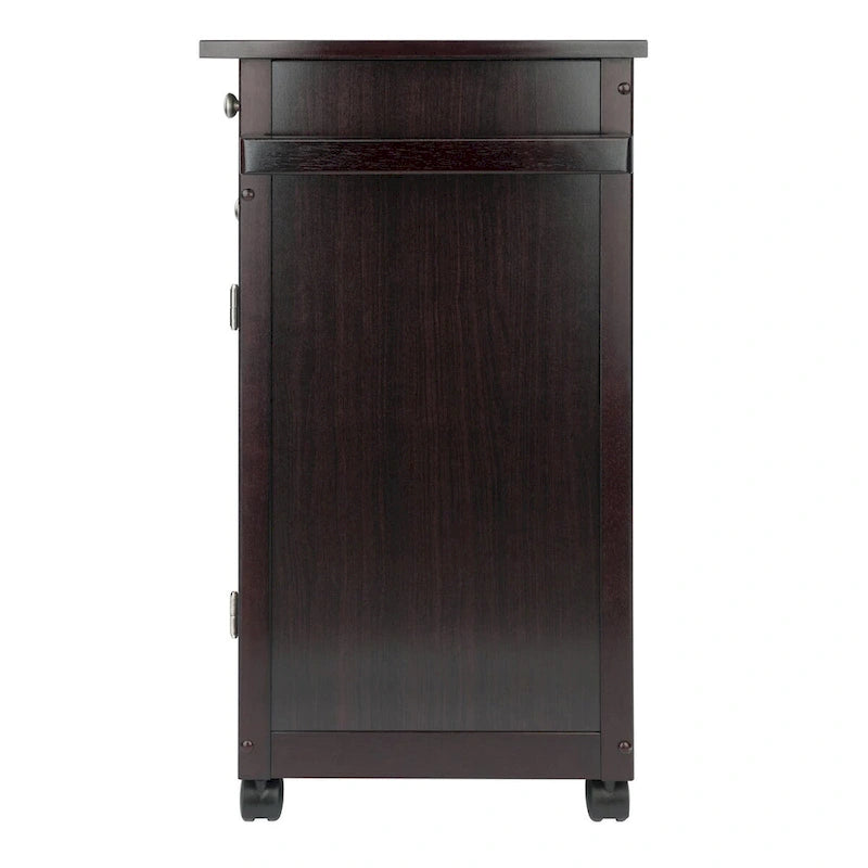 Savannah Utility Kitchen Cart, Espresso - 26.89 x 17.72 x 34.02 inches