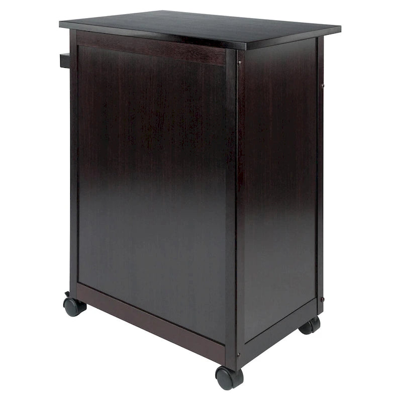 Savannah Utility Kitchen Cart, Espresso - 26.89 x 17.72 x 34.02 inches