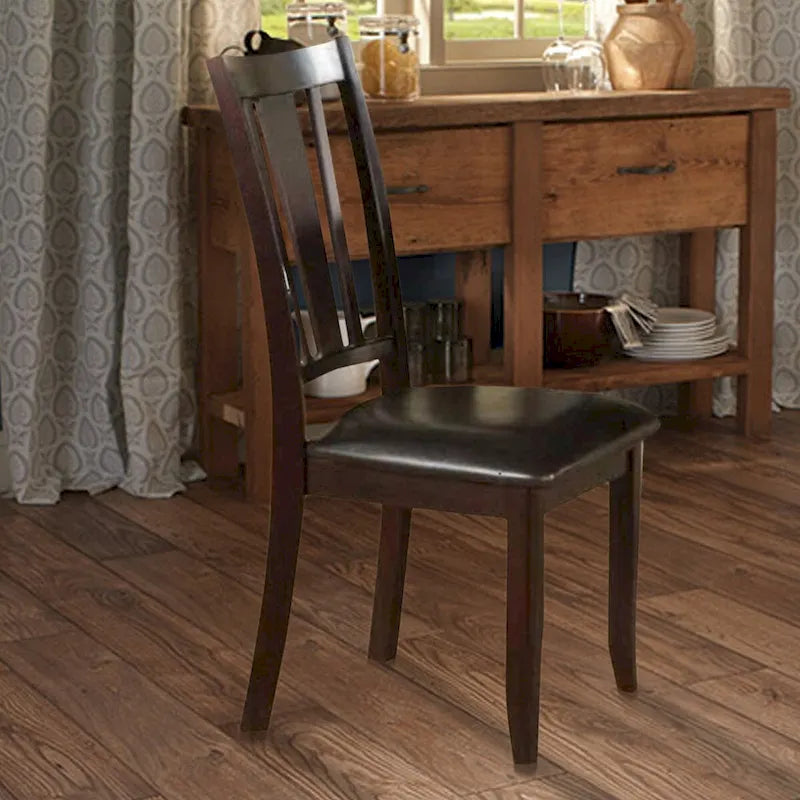 Rubber Wood Dining Chair With Upholstered Seat, Set Of 2 - 39 H x 19 W x 23 L Inches