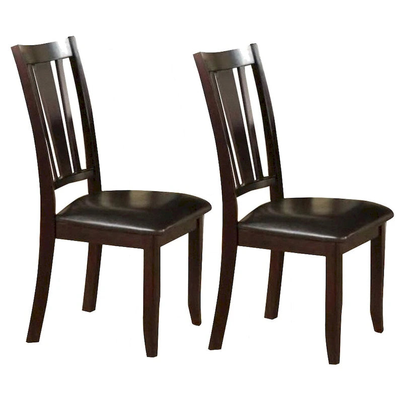 Rubber Wood Dining Chair With Upholstered Seat, Set Of 2 - 39 H x 19 W x 23 L Inches
