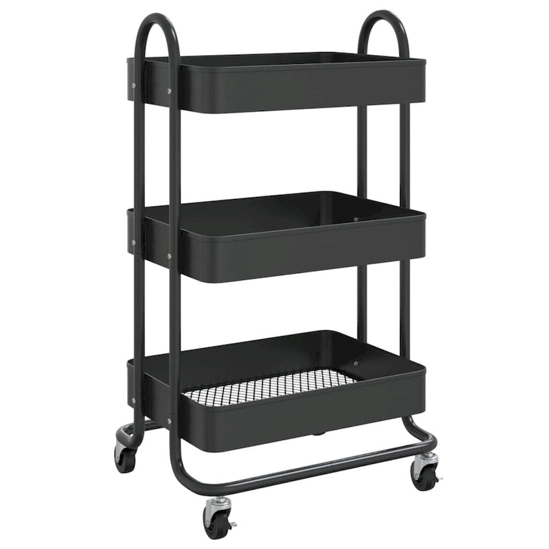 vidaXL Trolley 3-Tier Kitchen Trolley Kitchen Island Storage Utility Cart - 16.9 x 13.4 x 31.1