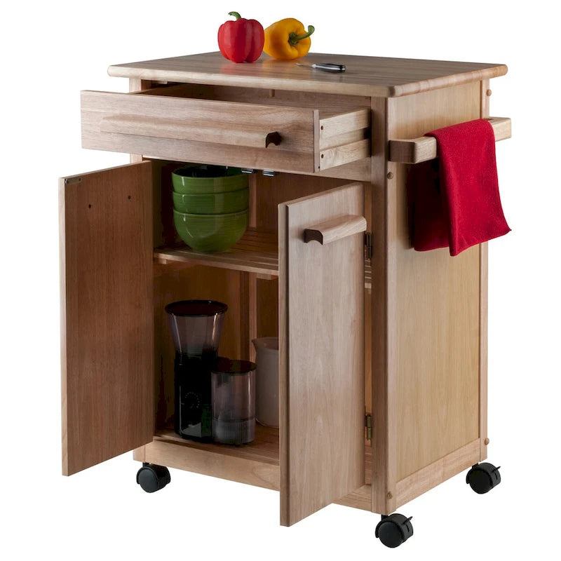 Hackett Kitchen Cart, Natural - 26.9 x 18.2 x 34.3 inches