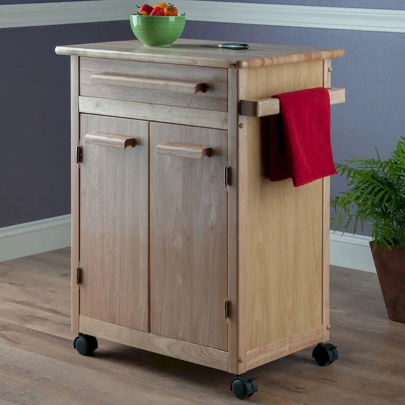 Hackett Kitchen Cart, Natural - 26.9 x 18.2 x 34.3 inches