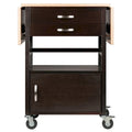Bellini Drop Leaf Kitchen Cart, Coffee and Natural - 43.23 x 20.08 x 33.54 inches
