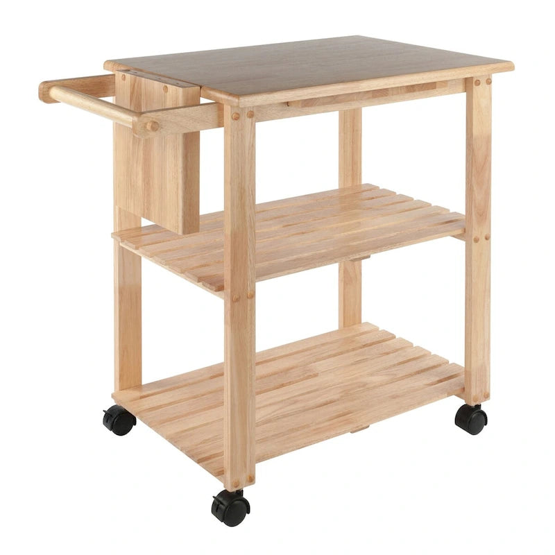 Mario Utility Kitchen Cart, Natural - 33.19 x 20.47 x 31.93 inches