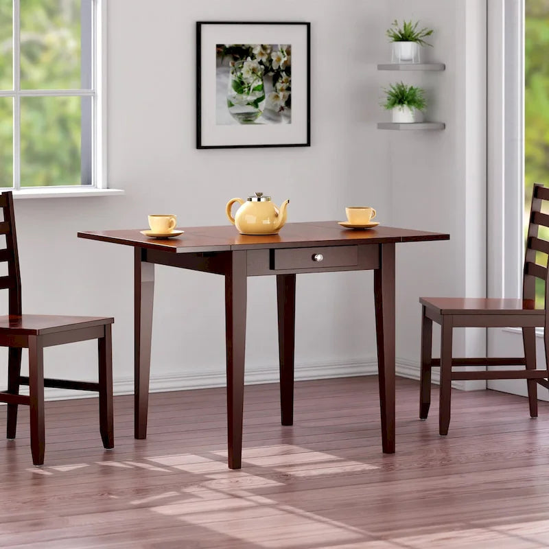 Hamilton Double Drop Leaf Dining Table, Walnut - 41.73W x 30.55D x 29.13H