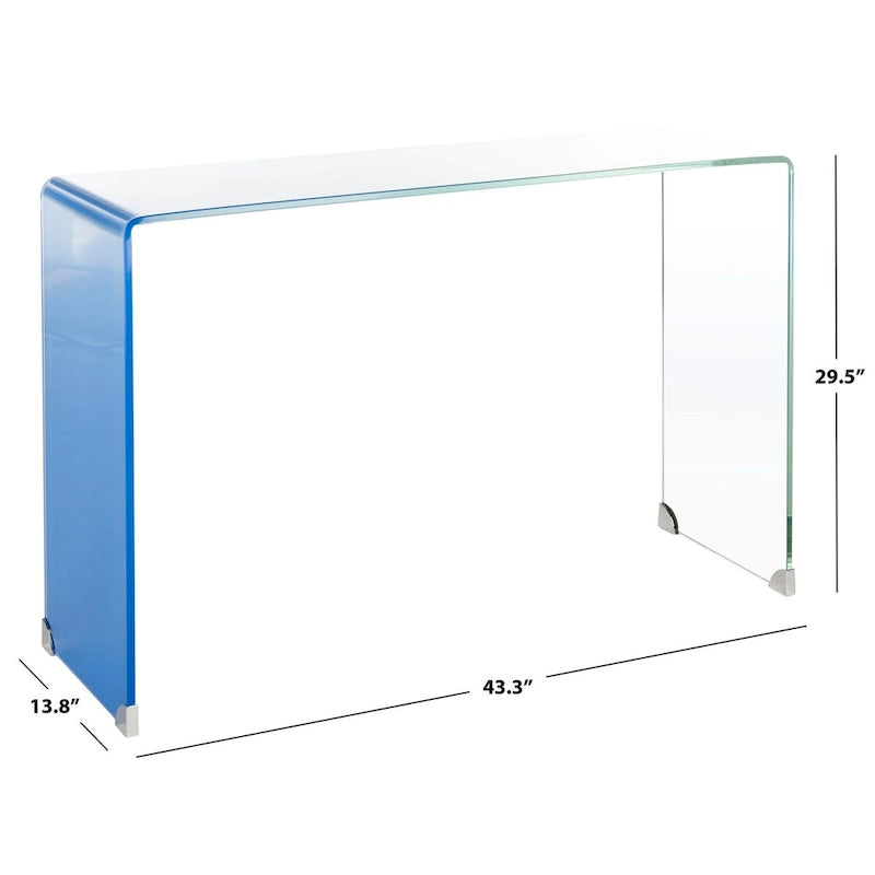 SAFAVIEH Modena Ombre Glass Console Table - Clear / Blue - 43.3 x 13.8 x 29.5 - 43Wx14Dx30H
