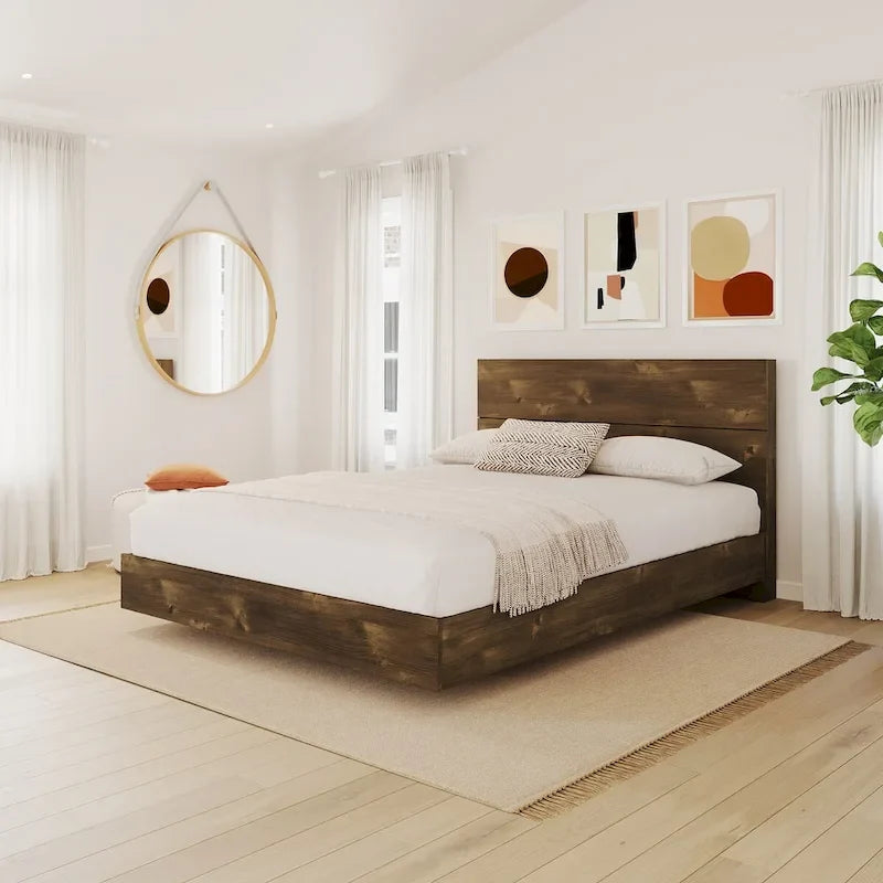 2-Piece Bedset With Bed Frame And Headboard,Truffle