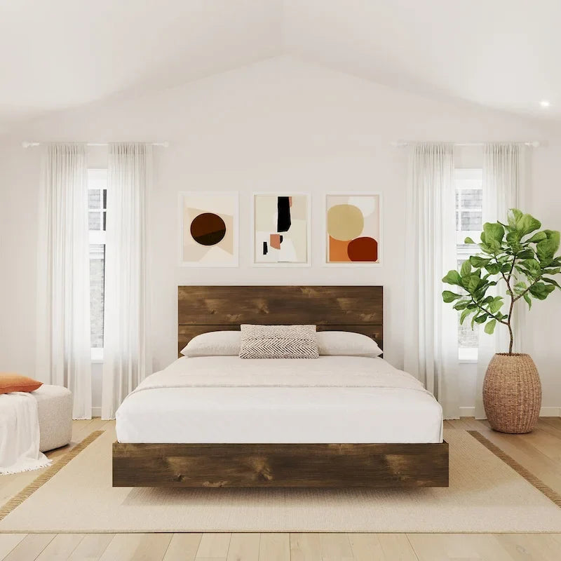 2-Piece Bedset With Bed Frame And Headboard,Truffle