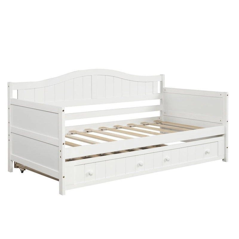High-Quality Pine Twin Daybed with Trundle, Sofa Bed
