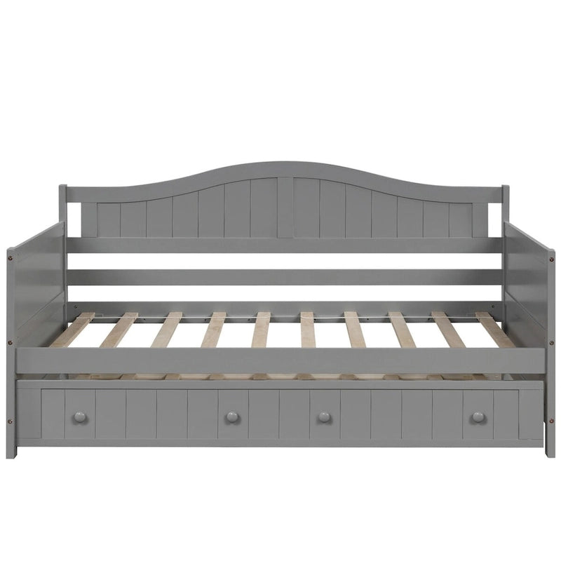 High-Quality Pine Twin Daybed with Trundle, Sofa Bed