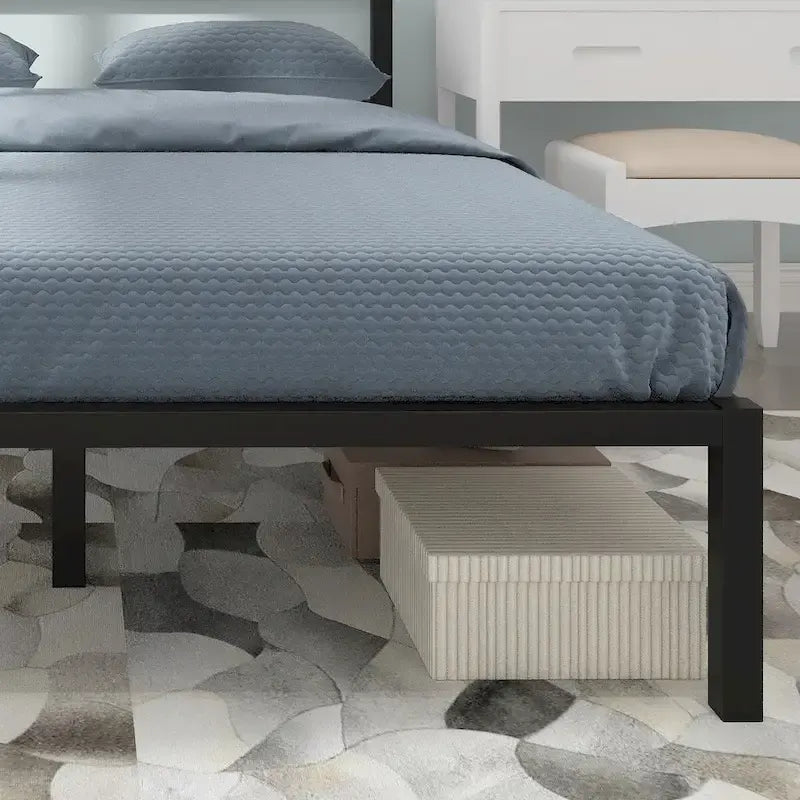 Metal Platform Bed Frame with Headboard