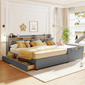 Queen Size and Twin XL Size Upholstered Platform Bed