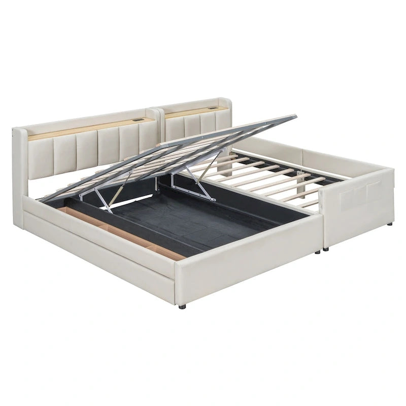 Queen Size and Twin XL Size Upholstered Platform Bed