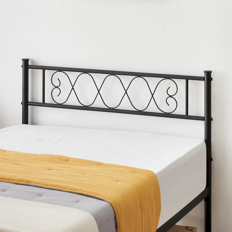 Platform Bed Frame with Iron-Art Sweet Heart