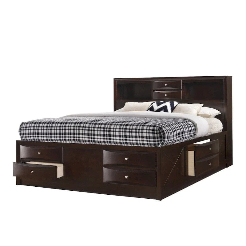 Captain's Bed Solid Wood Extra Storage Drawers Wooden Bedroom 5pc Set