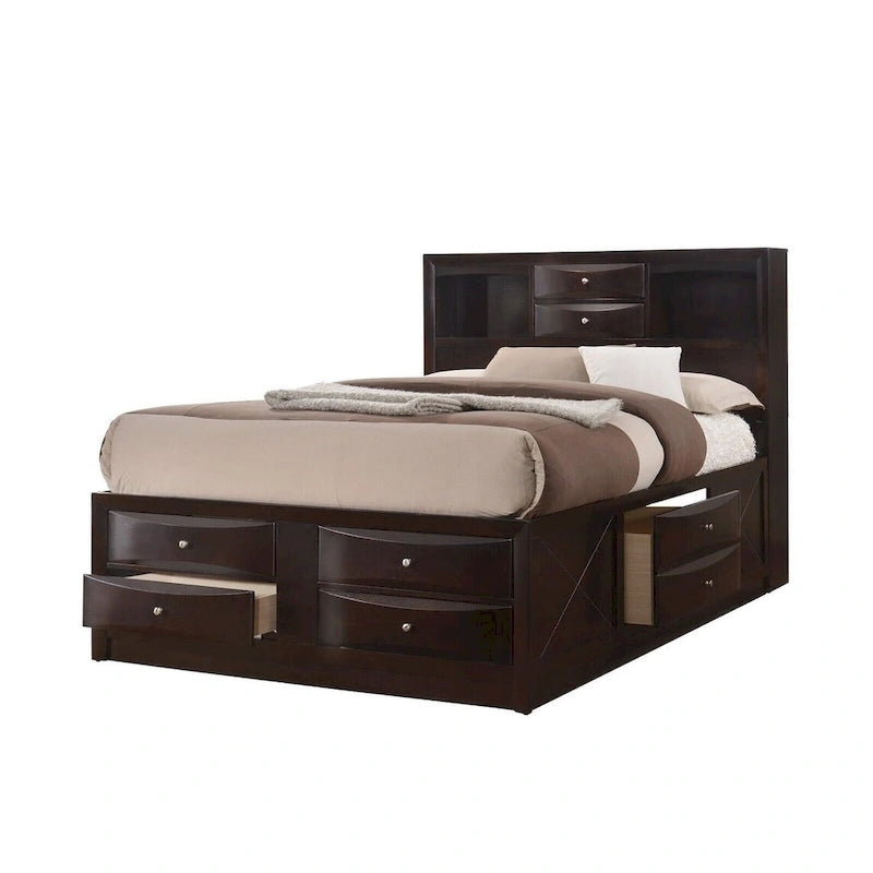 Captain's Bed Solid Wood Extra Storage Drawers Wooden Bedroom 5pc Set
