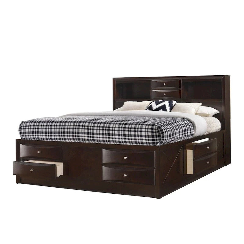 Captain's Bed Solid Wood Extra Storage Drawers Wooden Bedroom 5pc Set