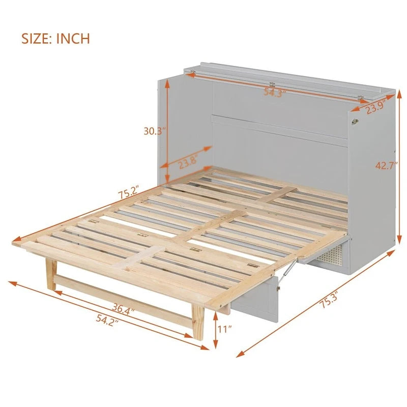 Full Size Murphy Bed with Large Drawers