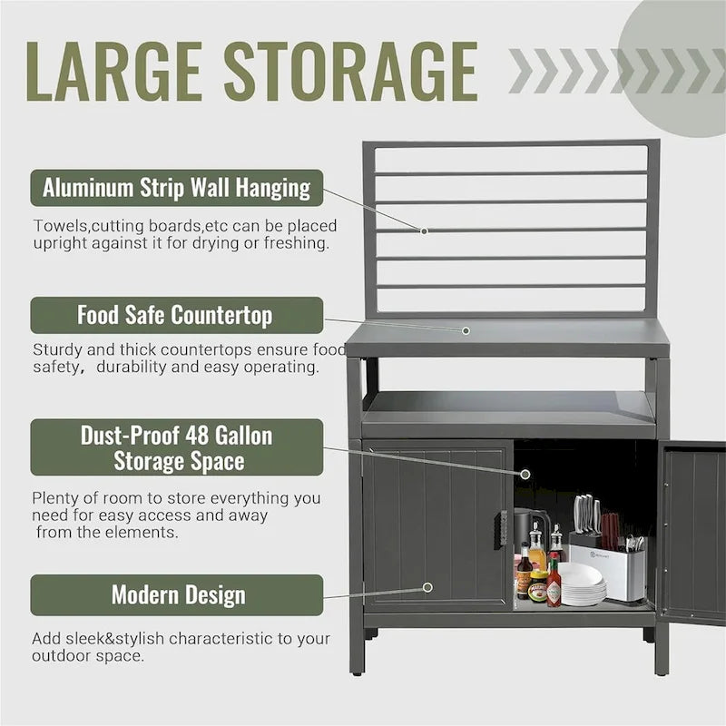 Outdoor Kitchen Island with Storage
