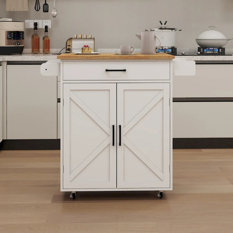 Kitchen island rolling trolley cart
