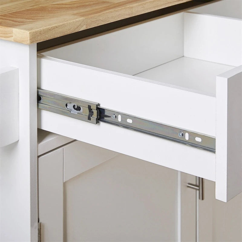 Rolling Kitchen Cart with Adjustable Shelf Tower Rack and Rubber Top - N/A