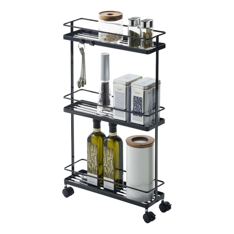 Yamazaki Home Rolling Cart, Steel, Holds 6.6 lbs, Wheels