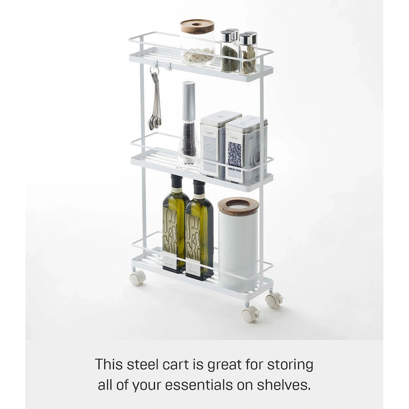 Yamazaki Home Rolling Cart, Steel, Holds 6.6 lbs, Wheels