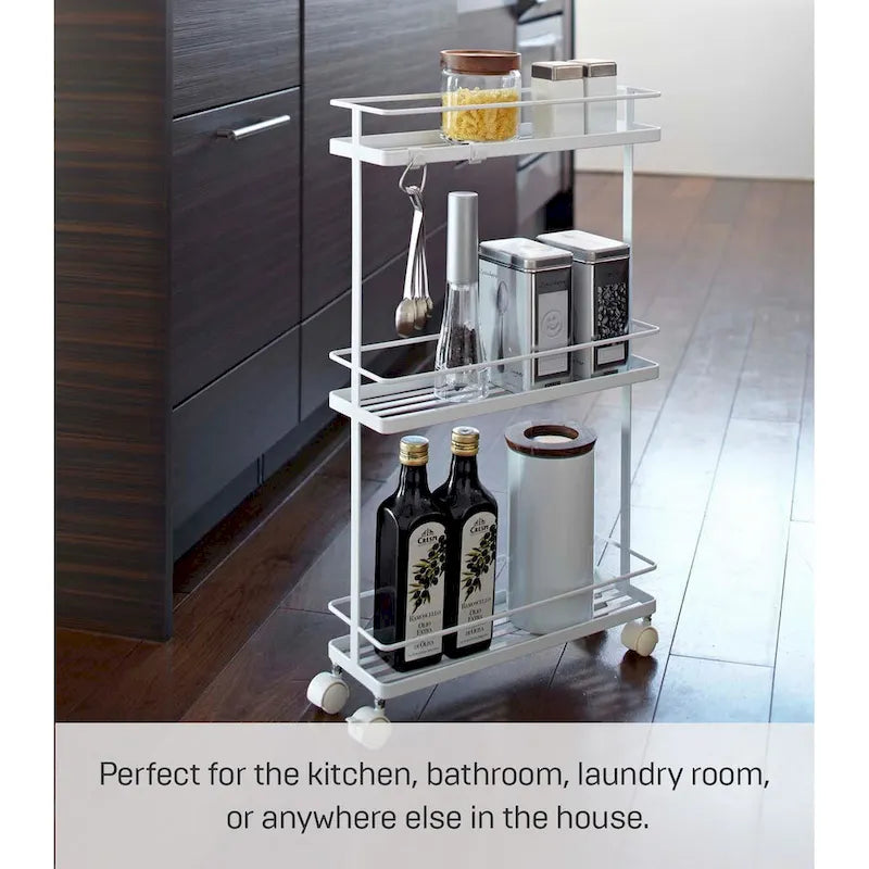 Yamazaki Home Rolling Cart, Steel, Holds 6.6 lbs, Wheels